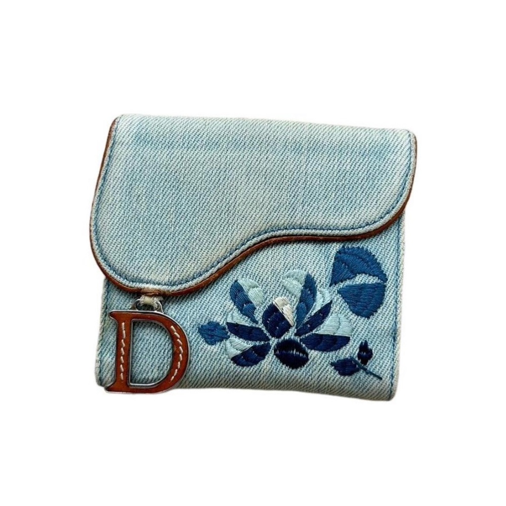 Dior Vintage Saddle Wallet Jean Floral